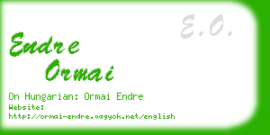 endre ormai business card